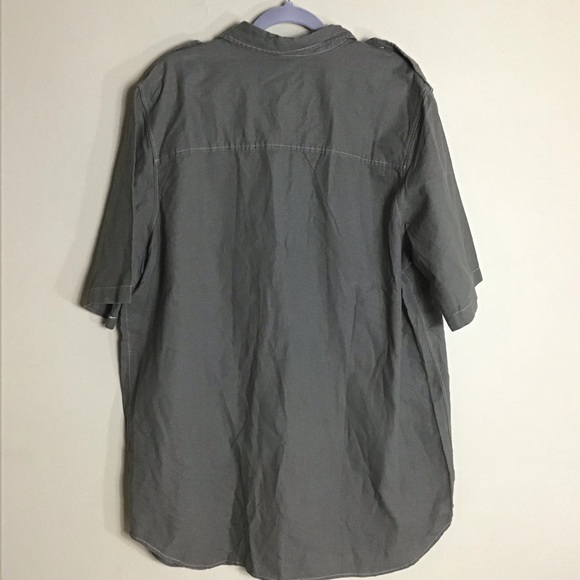 Big & Tall King Size Dark Green khaki short sleeve shirt Men Sz Large Tall NWOT - Picture 4 of 7